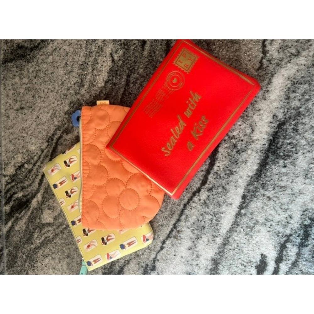 Ipsy Makeup Bag Bundle Women Small Multicolor Excellent Glam Bag Trio Pouch Set